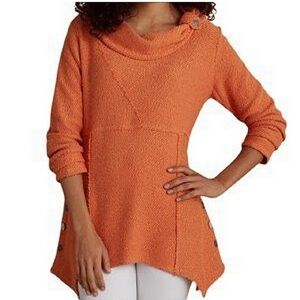 Soft Surroundings Woman's Burnt Orange Breakwater Pullover Sweater-Size PXS